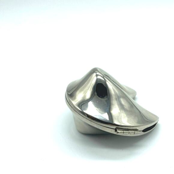 Fortune Cookie Trinket Box, Silver Plated Chinese‎ Fortune Good Luck gift - Picture 2 of 7